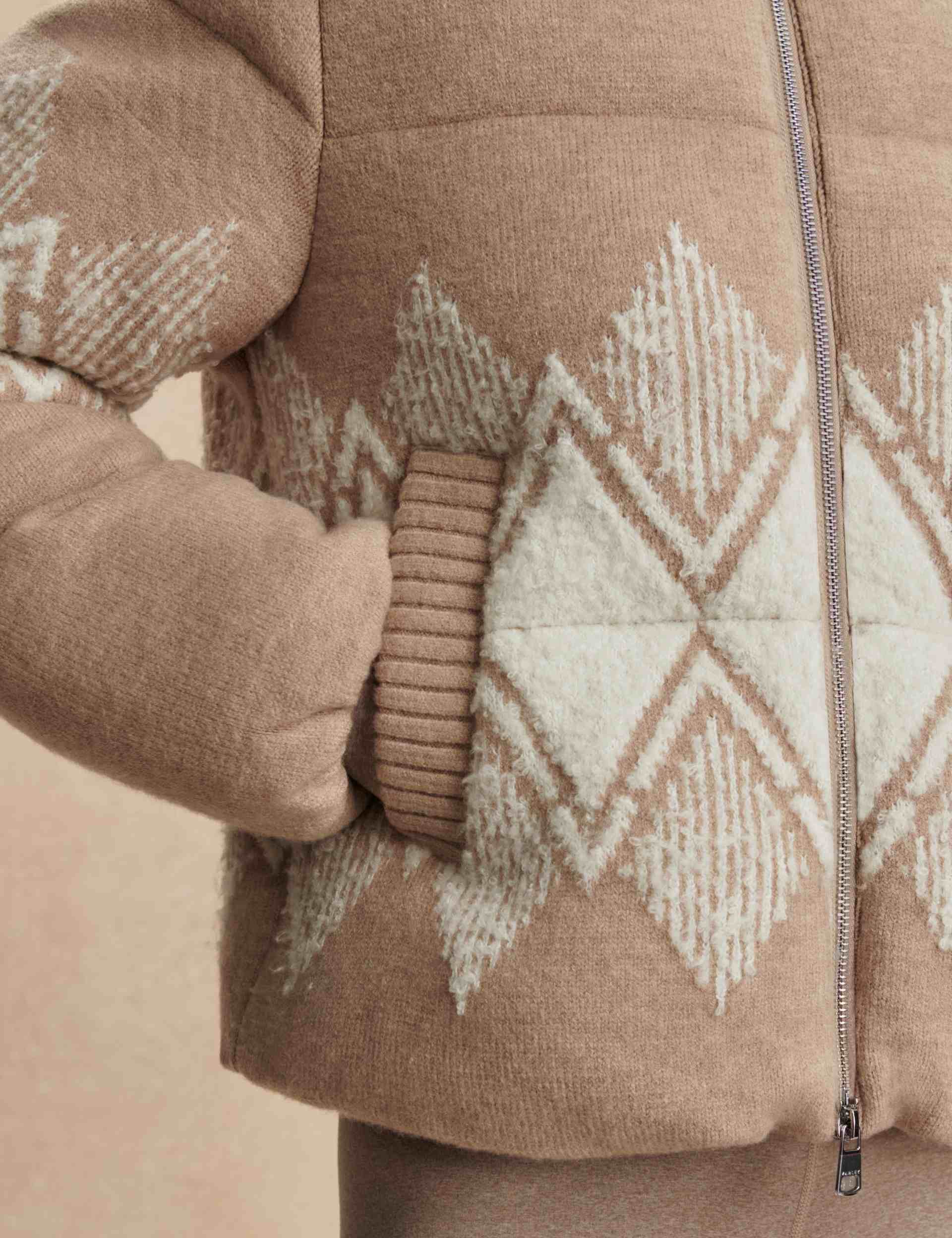 Belinda Knit Puffer - Light Taupe - Image 3