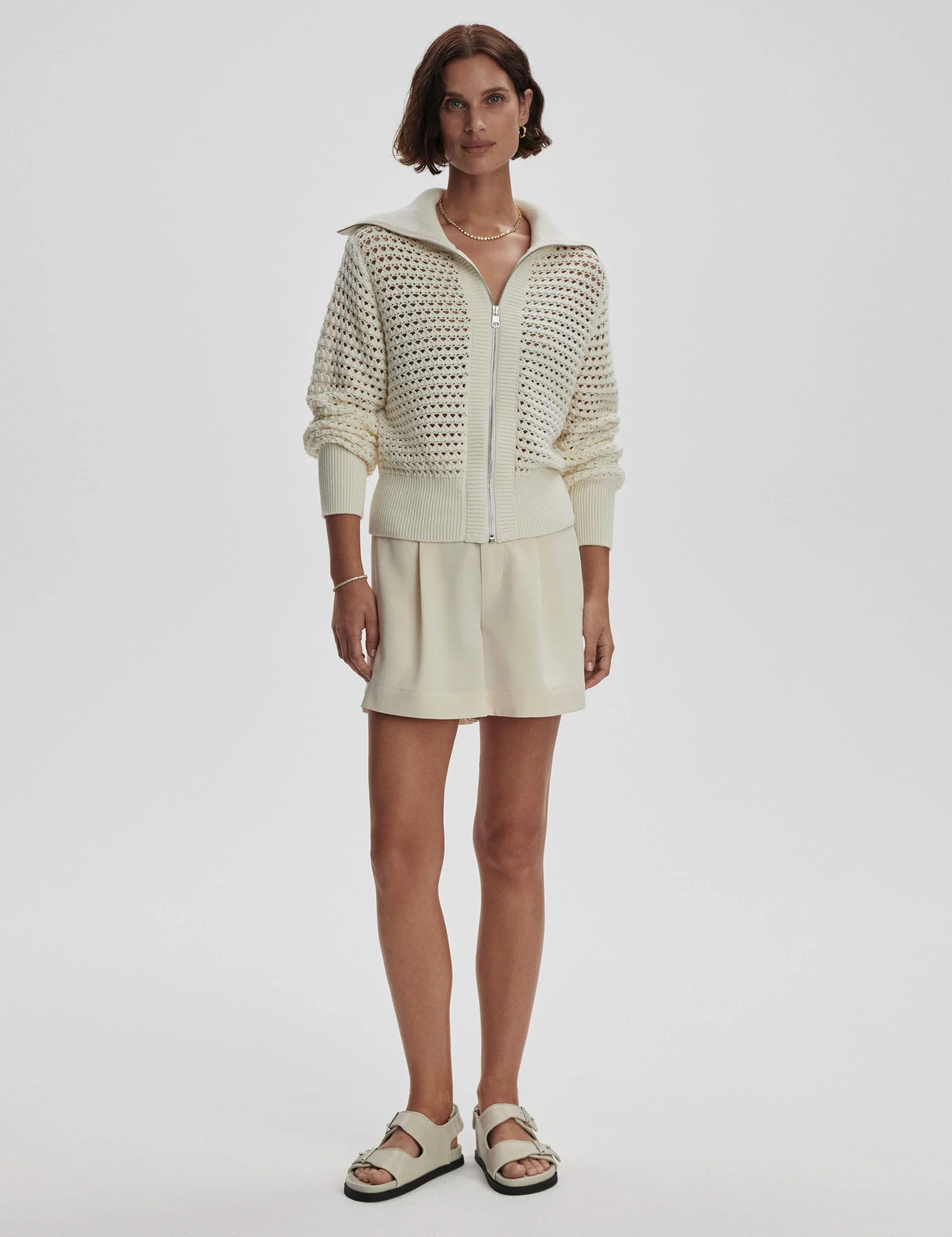 Eloise Zip-Through Knit - Egret - Image 5