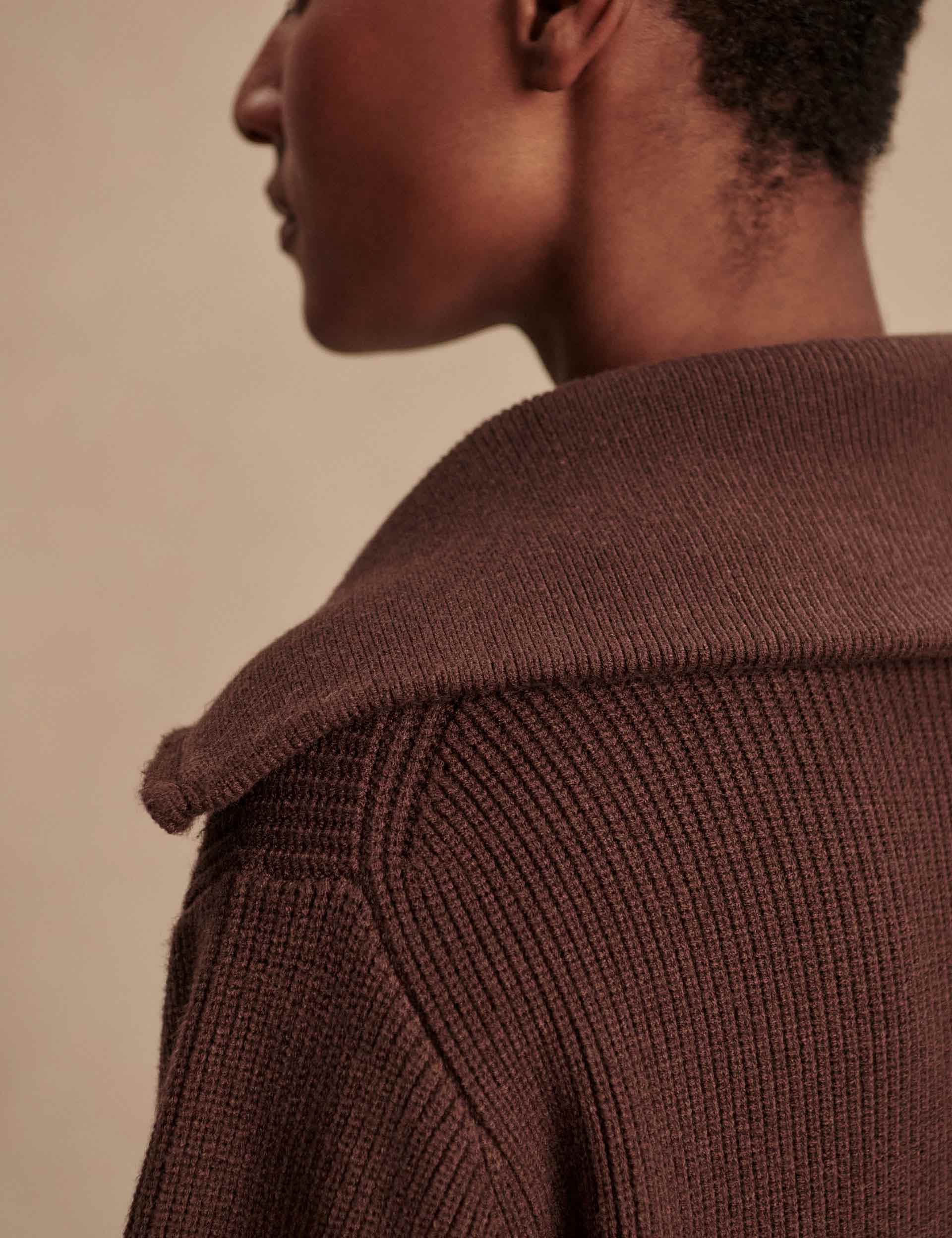 Enrico Knit Jacket - Coffee Bean - Image 3
