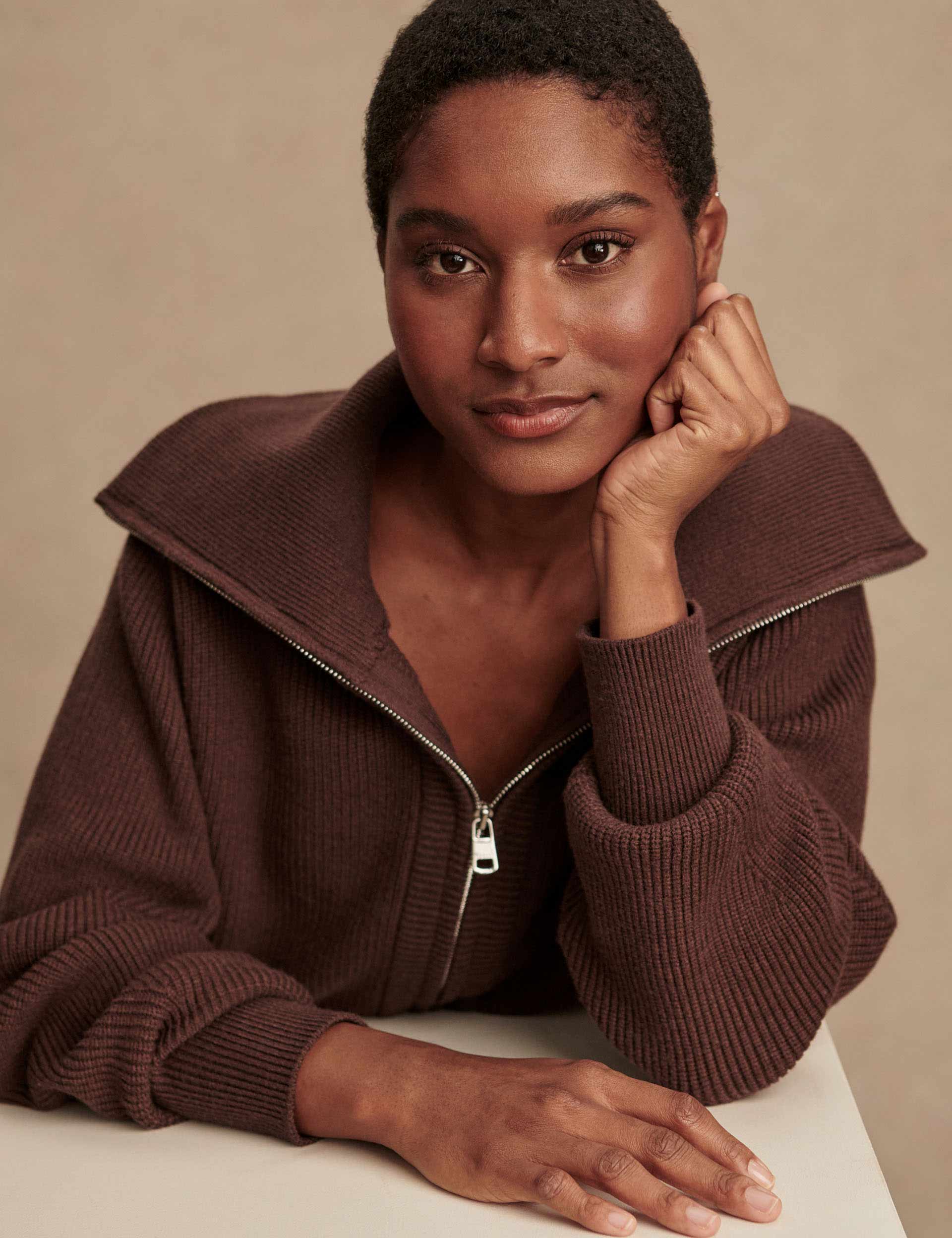 Enrico Knit Jacket - Coffee Bean - Image 4