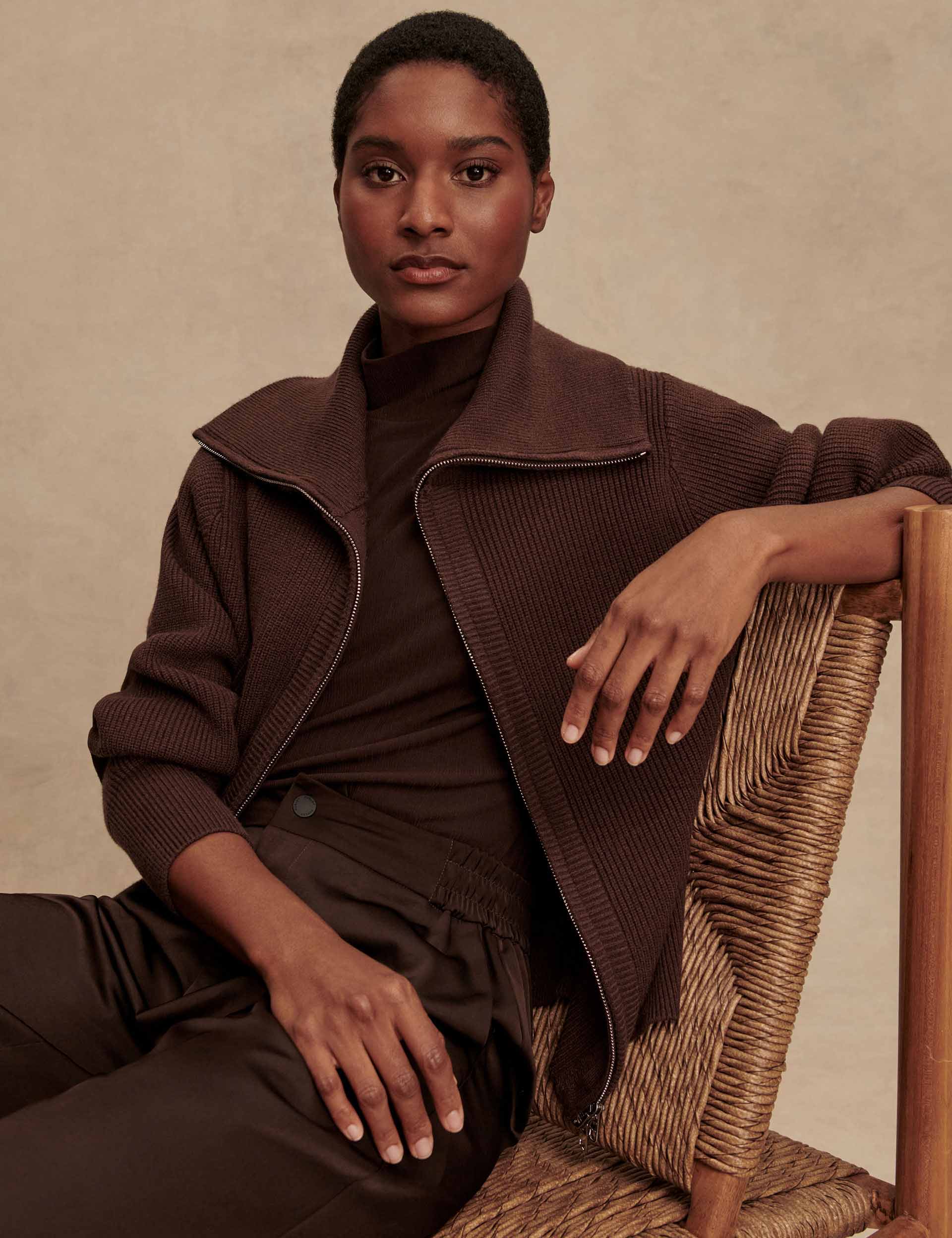 Enrico Knit Jacket - Coffee Bean - Image 5