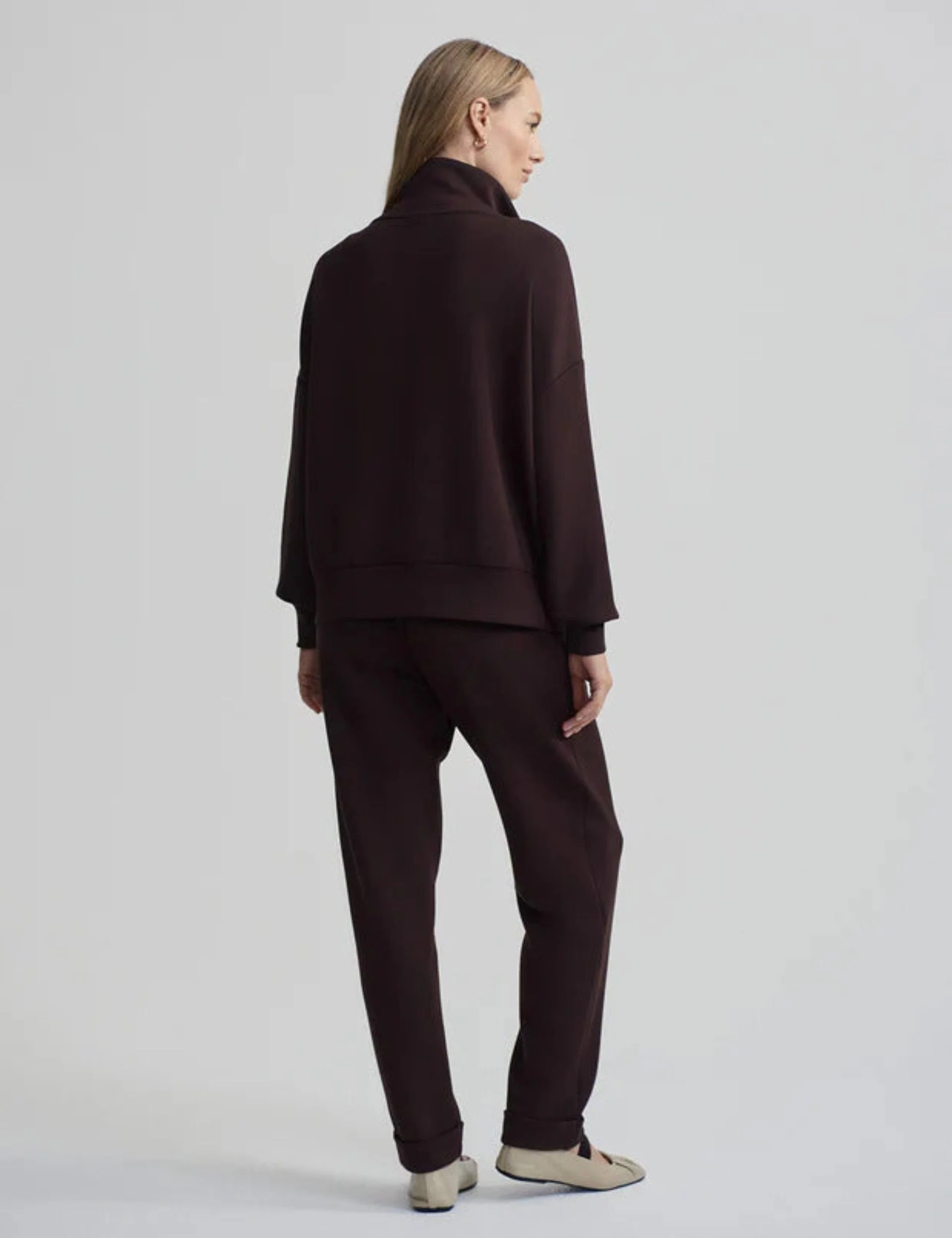 Hawley Half Zip Sweat - Coffee Bean - Image 4