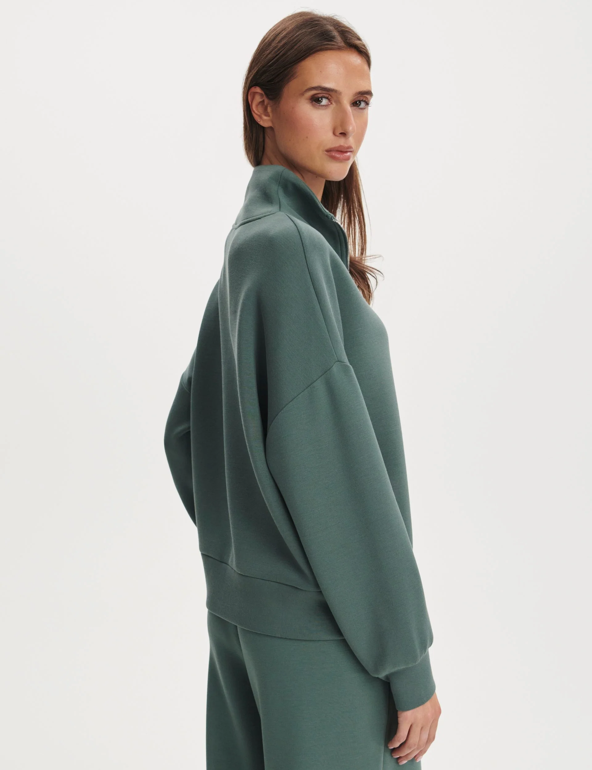 Hawley Half Zip Sweat - Dark Forest - Image 2