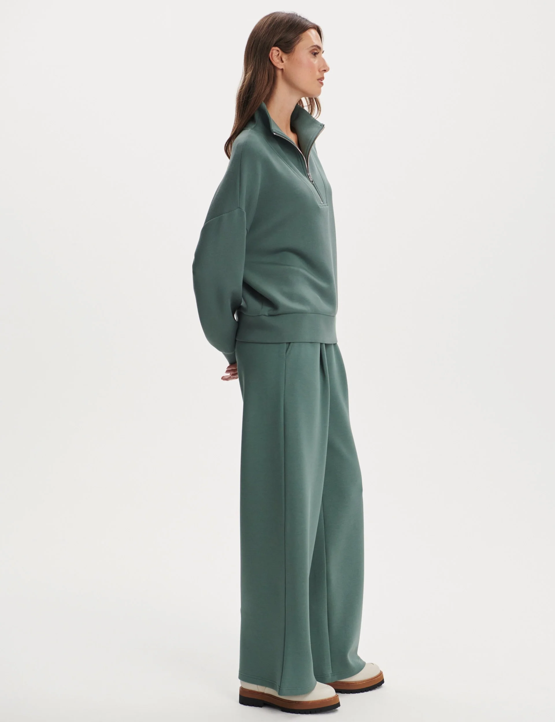 Hawley Half Zip Sweat - Dark Forest - Image 6