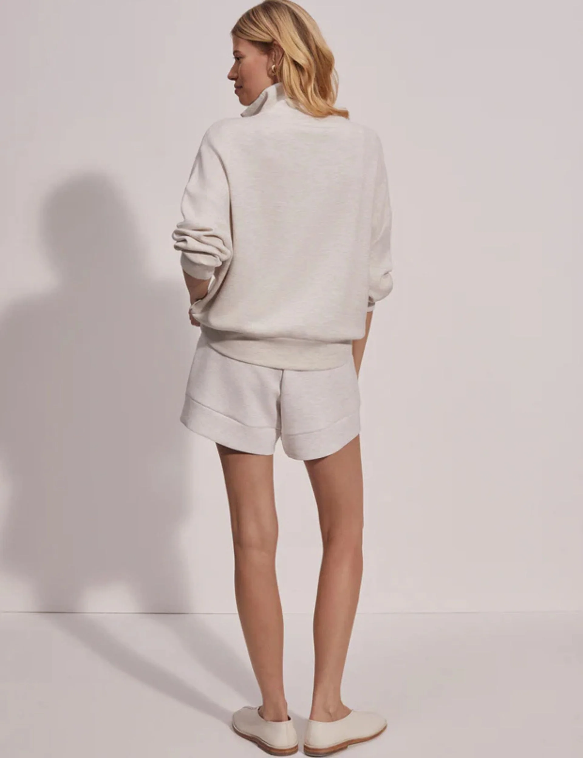 Hawley Half Zip Sweat - Ivory Marl - Image 5