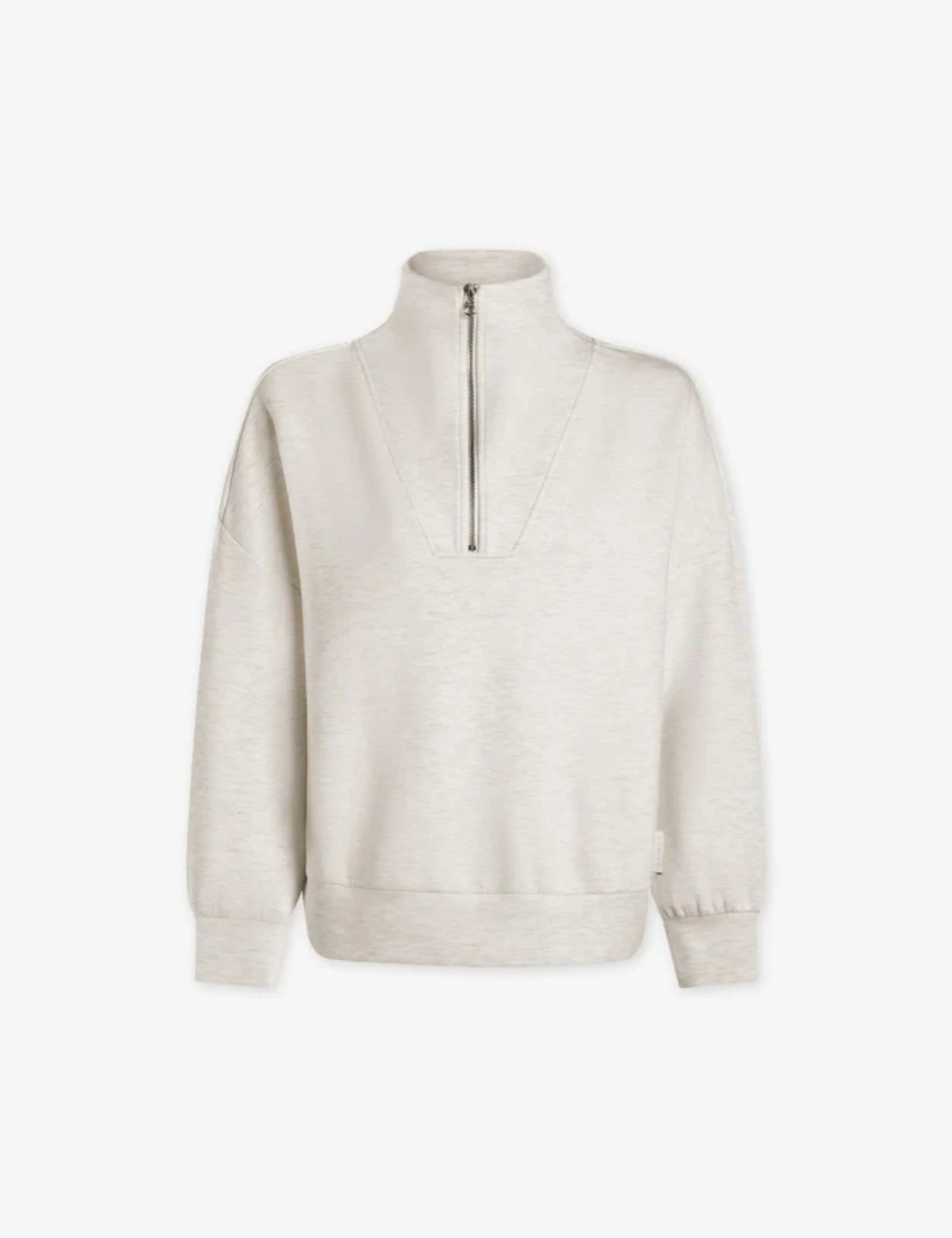 Hawley Half Zip Sweat - Ivory Marl - Image 6