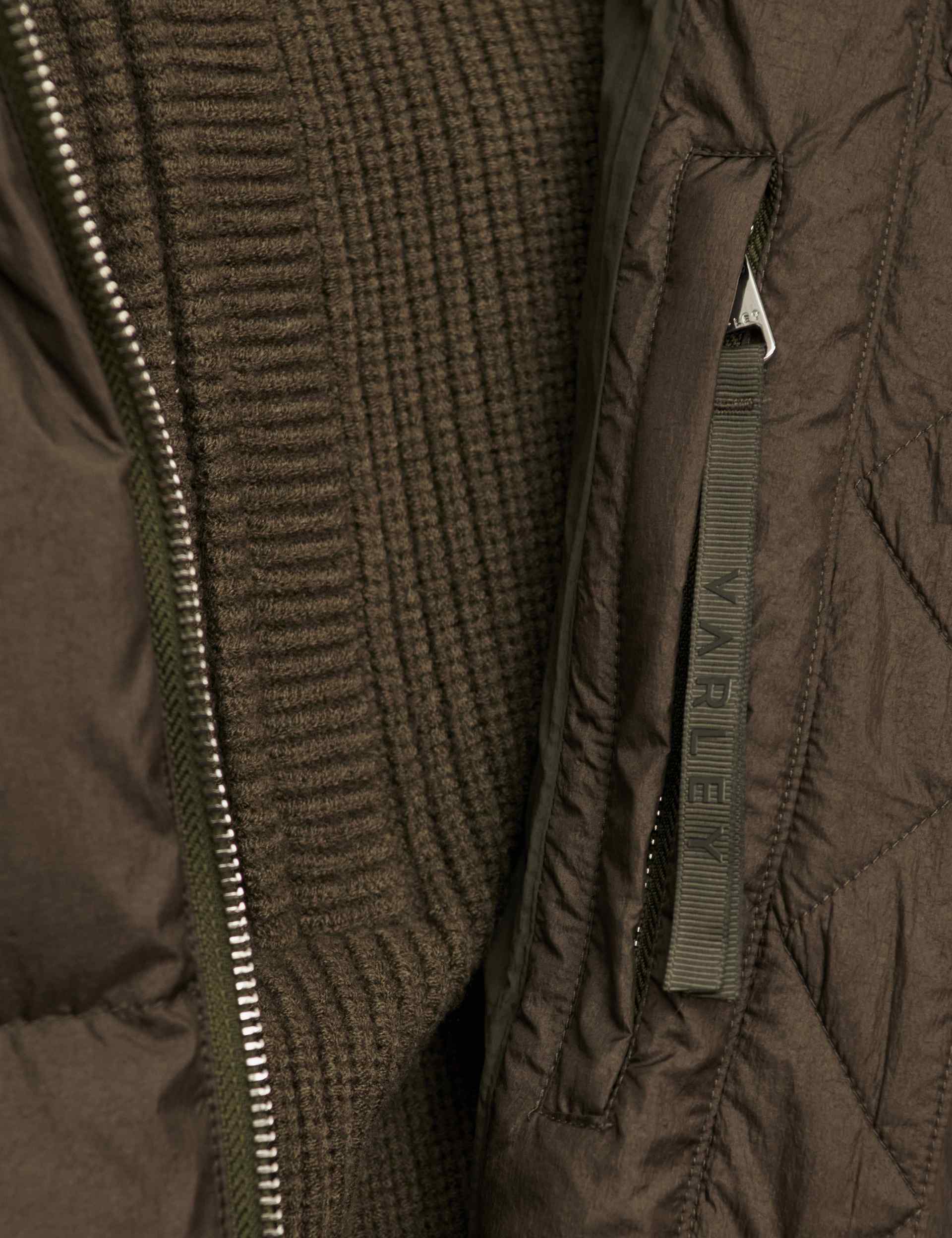 Katya Long Down Puffer - Dark Olive Metallic - Image 7