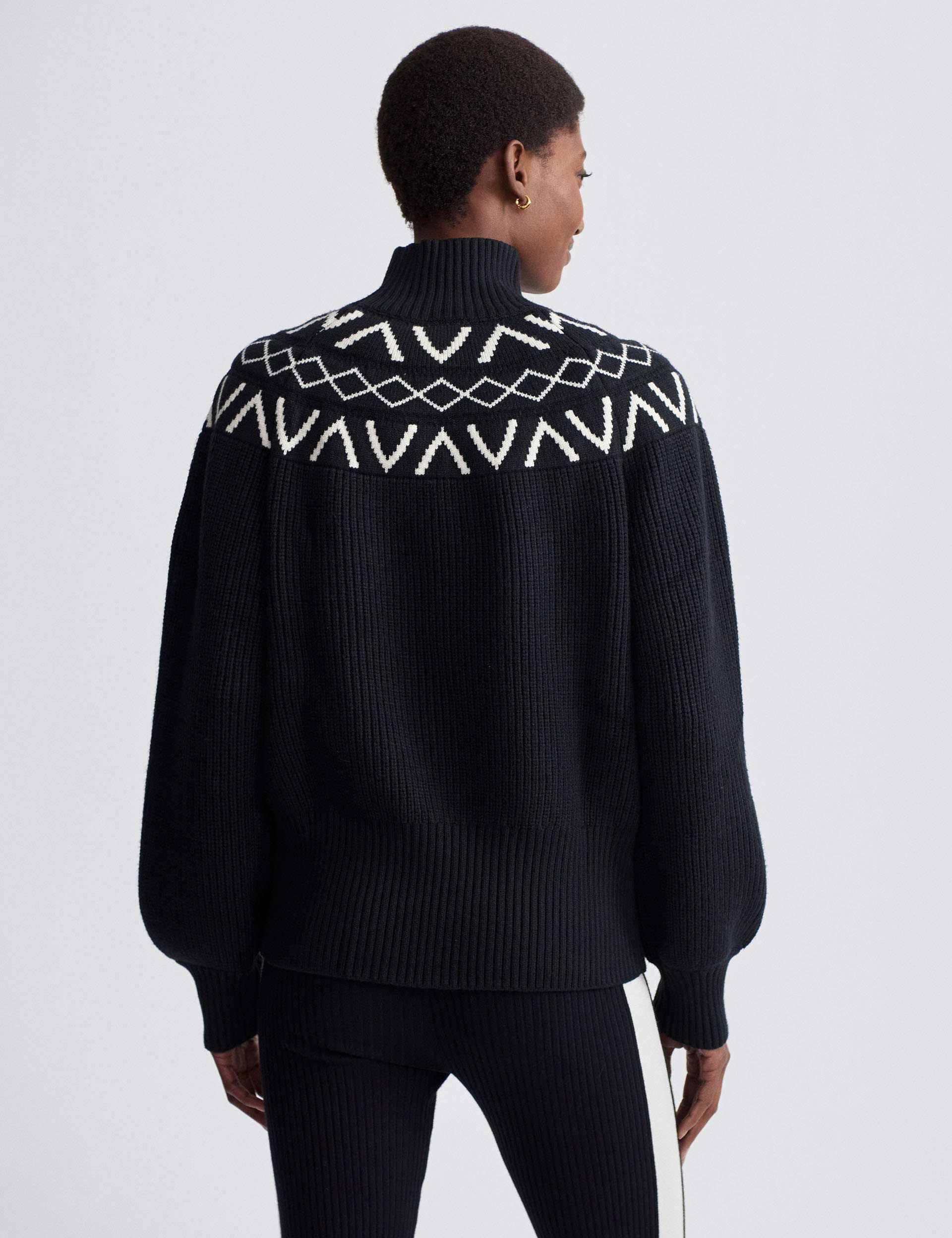 Marcie Fair Isle Yoke Knit - Black - Image 3