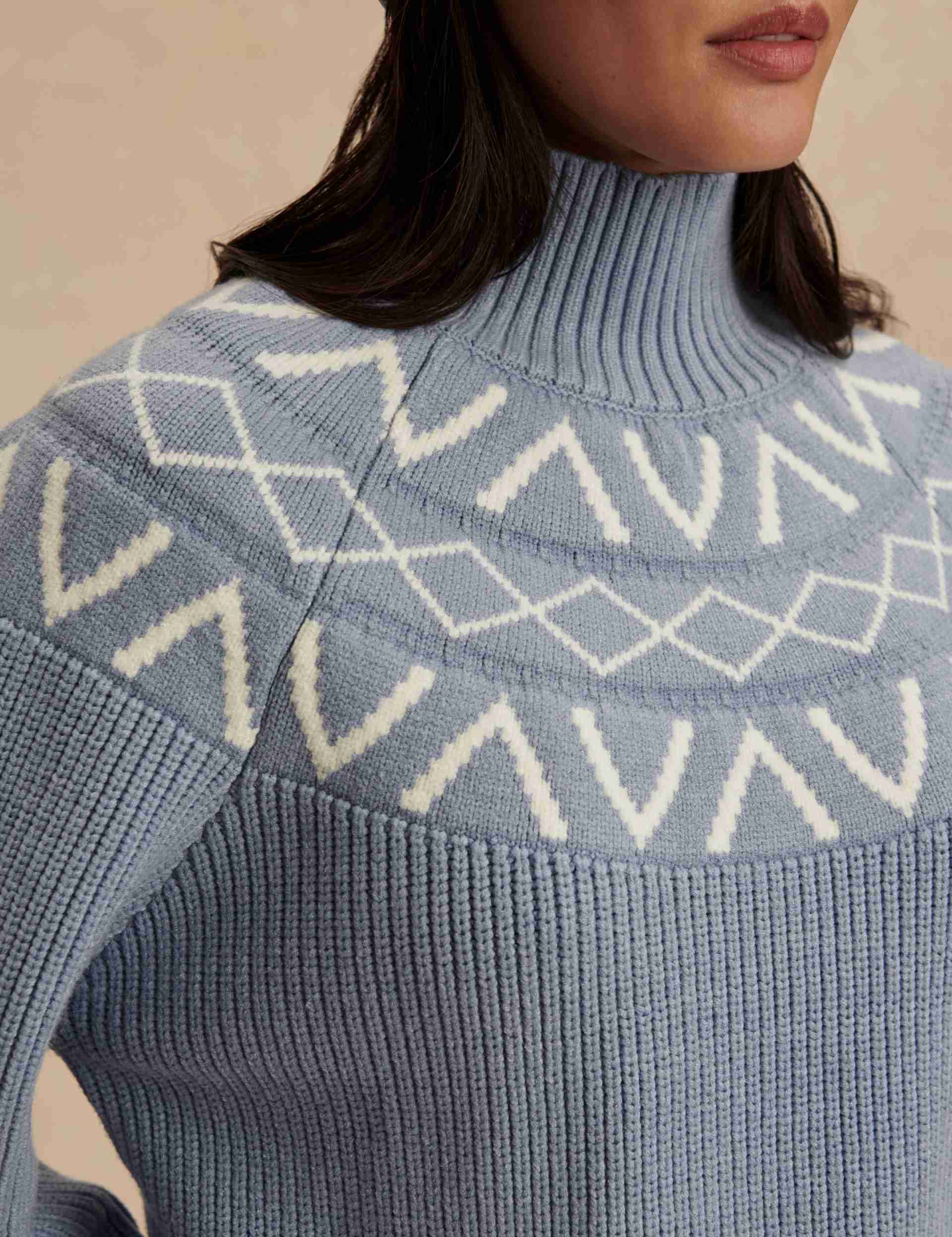 Marcie Fair Isle Yoke Knit - Glacier Blue - Image 4