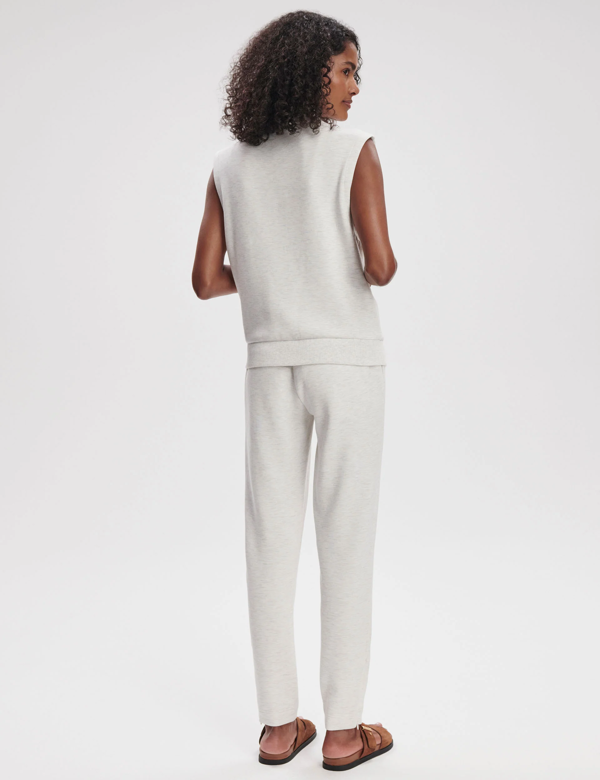 Vicky Button Gilet - Ivory Marl - Image 6